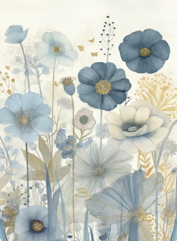 Bomclap Blomstermönster Diamantmålning - 5D botanisk konst för nybörjare, DIY 30x40 cm