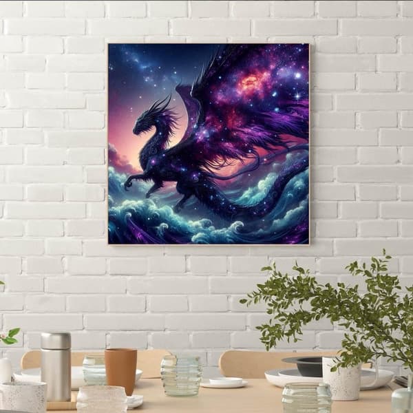 Bomclap Diamantkonst: Drake Rund Full Drill DIY 35x35 cm - Present & Inredning
