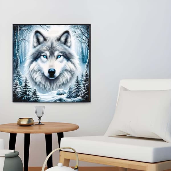 Bomclap Wolf Head Diamond Painting: 5D Full Drill DIY 35x35 cm - Lahja & Seinäkoriste