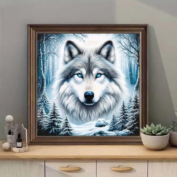 Bomclap Wolf Head Diamond Painting: 5D Full Drill DIY 35x35 cm - Lahja & Seinäkoriste