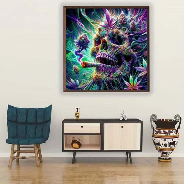 Bomclap Skull Die Diamond Art: 5D Full Drill DIY 35x35 cm - Unique Crystal Art