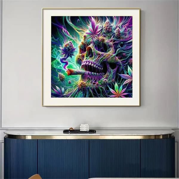 Bomclap Skull Die Diamond Art: 5D Full Drill DIY 35x35 cm - Unique Crystal Art