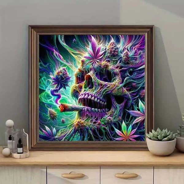 Bomclap Skull Die Diamond Art: 5D Full Drill DIY 35x35 cm - Unique Crystal Art