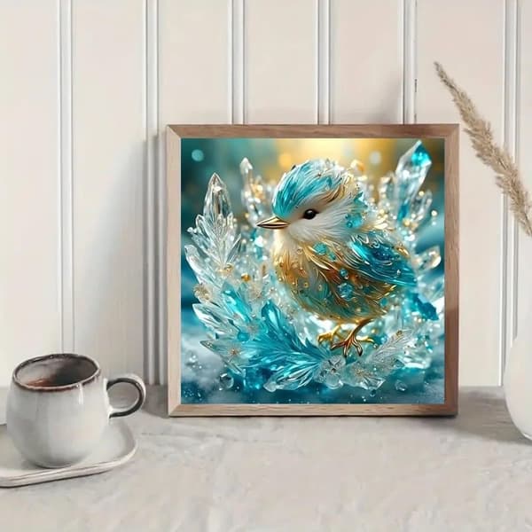 Bomclap Fåglar & Blommor Diamantmålning: 5D Full Drill 35x35 cm - Naturinspirerad Konst