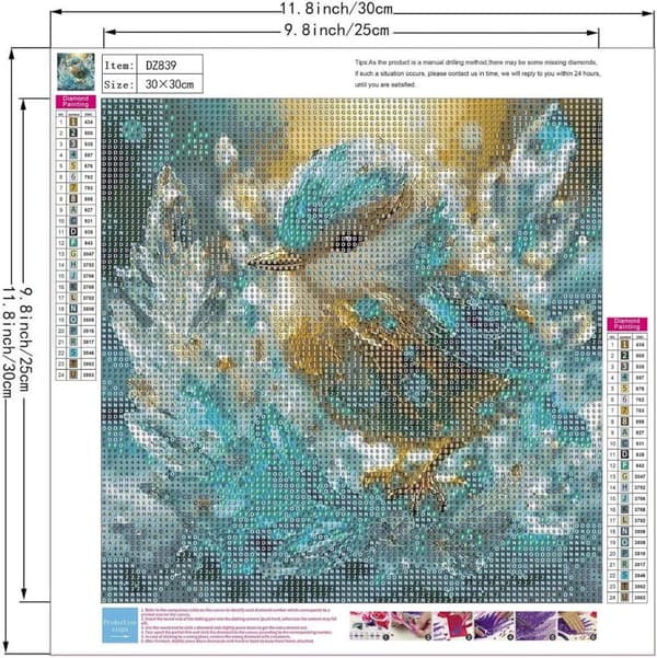 Bomclap Fåglar & Blommor Diamantmålning: 5D Full Drill 35x35 cm - Naturinspirerad Konst