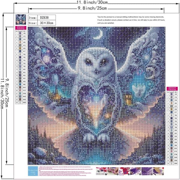 Bomclap Pöllö & Kuu Timanttimaalaus: 5D Full Drill 35x35 cm - Magic Castle -teema