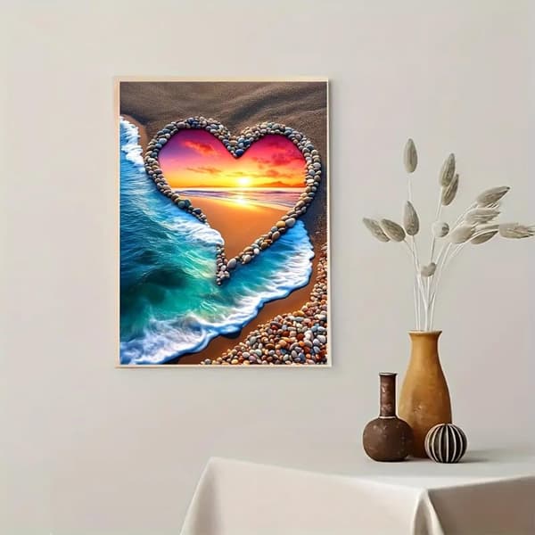 Bomclap 5D Diamantmålning Solnedgång - DIY Kristallkonst för Vuxna, 30x40 cm Väggdekoration