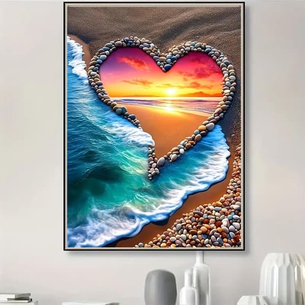 Bomclap 5D Diamantmålning Solnedgång - DIY Kristallkonst för Vuxna, 30x40 cm Väggdekoration