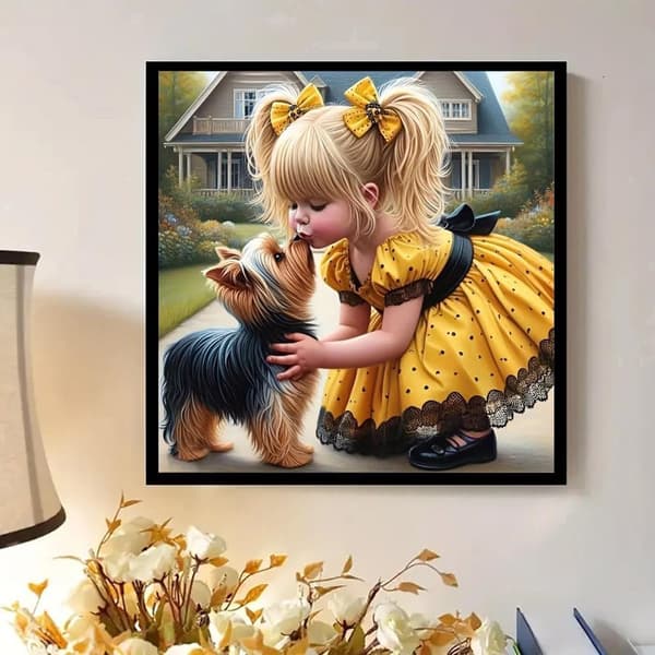 Bomclap Little Princess Diamond Art - Täysi porasarja aloittelijoille, 35x35 cm