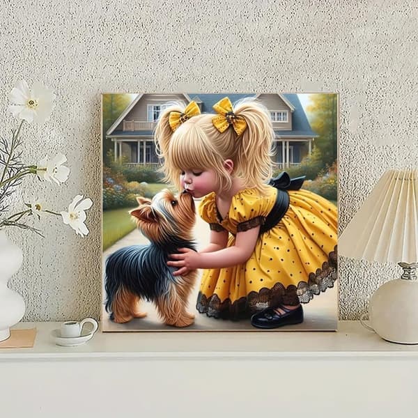 Bomclap Little Princess Diamond Art - Täysi porasarja aloittelijoille, 35x35 cm