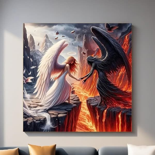 Bomclap Ängel 5D Diamantmålning - Rundpärlekonst 35x35 cm Väggdekoration