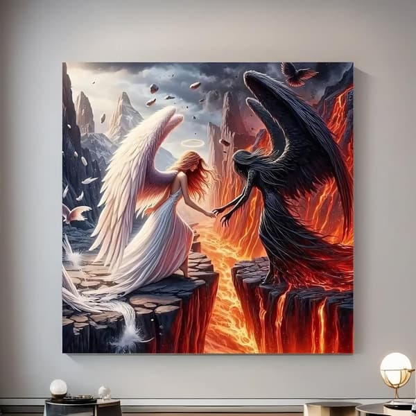 Bomclap Ängel 5D Diamantmålning - Rundpärlekonst 35x35 cm Väggdekoration