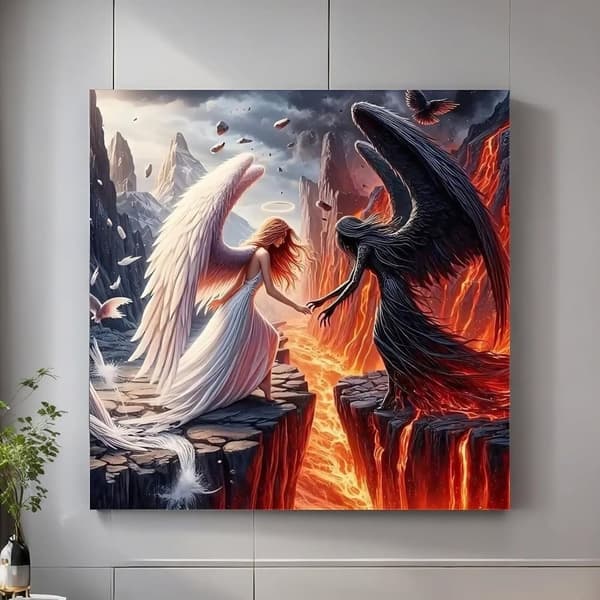 Bomclap Ängel 5D Diamantmålning - Rundpärlekonst 35x35 cm Väggdekoration