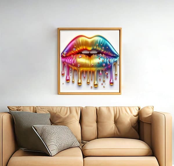 Bomclap Lips 5D timanttimaalaus - täysi porasarja 35x35 cm