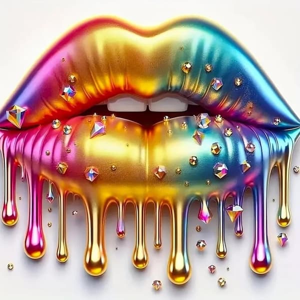 Bomclap Lips 5D timanttimaalaus - täysi porasarja 35x35 cm