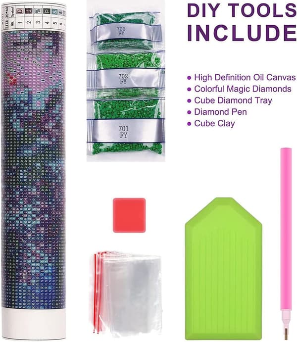 Bomclap 5D Diamantkonsthobbykits för Vuxna – 5D Blomsterdesign! DIY Full Round Drill Diamantmålning Kit – Blommor. Diamantdotter Gem Art – Hemmawall D