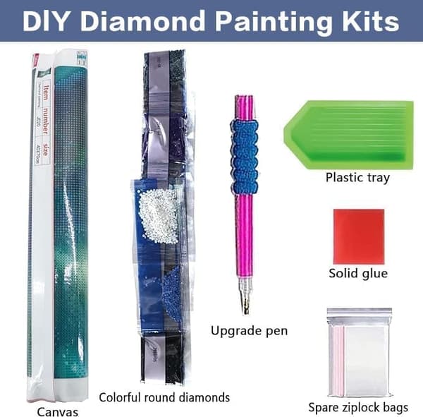 Bomclap Skogsbjörn 5D Diamantkonsthobbykit för Vuxna – DIY Djurdesign! Månedens Full Round Drill Diamantmålning Kit – Björn i skog. Gem Art Wall Decor
