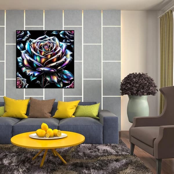 Bomclap 5D Diamantkonsthobbykits för Vuxna Beginners – Rosablomma! DIY Full Round Drill Diamantmålning – Diamantdotter Gem Art. Hemmawall Décor 35x35c