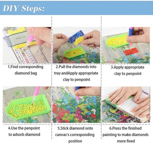 Bomclap 5D Diamantkonsthobbykits för Vuxna Beginners – Fjällsolnedgång! DIY Full Round Drill Diamantmålning – Diamantdotter Gem Art. Hemmawall Décor 3