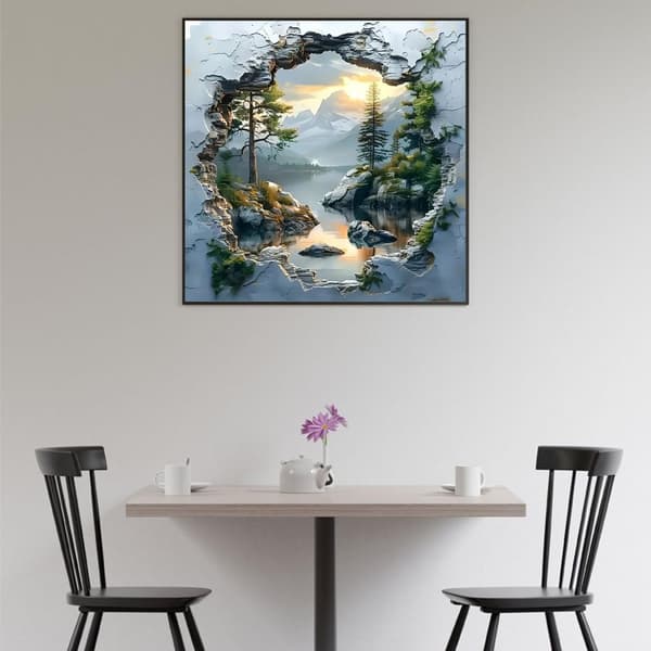 Bomclap 5D Diamantkonsthobbykits för Vuxna Beginners – Fjällsolnedgång! DIY Full Round Drill Diamantmålning – Diamantdotter Gem Art. Hemmawall Décor 3