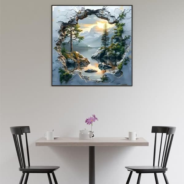 Bomclap 5D Diamantkonsthobbykits för Vuxna Beginners – Fjällsolnedgång! DIY Full Round Drill Diamantmålning – Diamantdotter Gem Art. Hemmawall Décor 3
