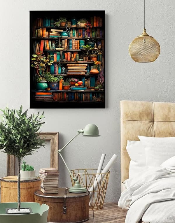 Bomclap Book Motif 5D Diamond Painting - Full Drill DIY -sarja aikuisille, lahja ja seinätaide (30x40 cm)