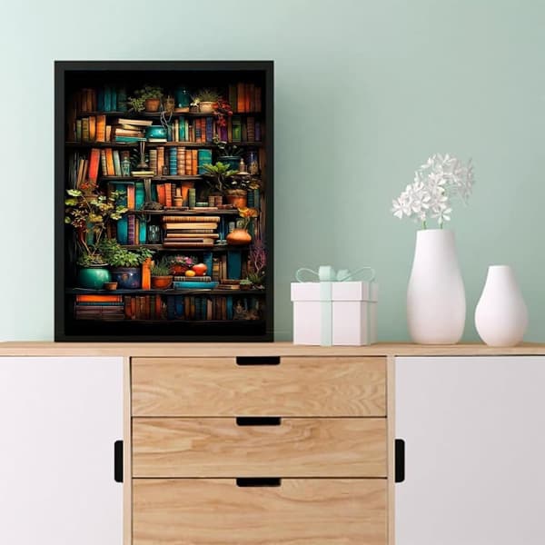 Bomclap Book Motif 5D Diamond Painting - Full Drill DIY -sarja aikuisille, lahja ja seinätaide (30x40 cm)