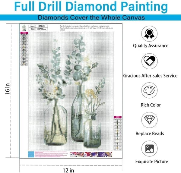 Bomclap Norrskensdesign 5D Diamond Art - Full Drill DIY, Unik Väggdekoration (30x40 cm)