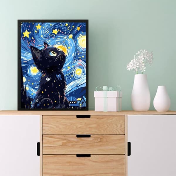 Bomclap Kattpyssel 5D Diamond Painting - Full Drill DIY Kit för Vuxna & Kattsamlare