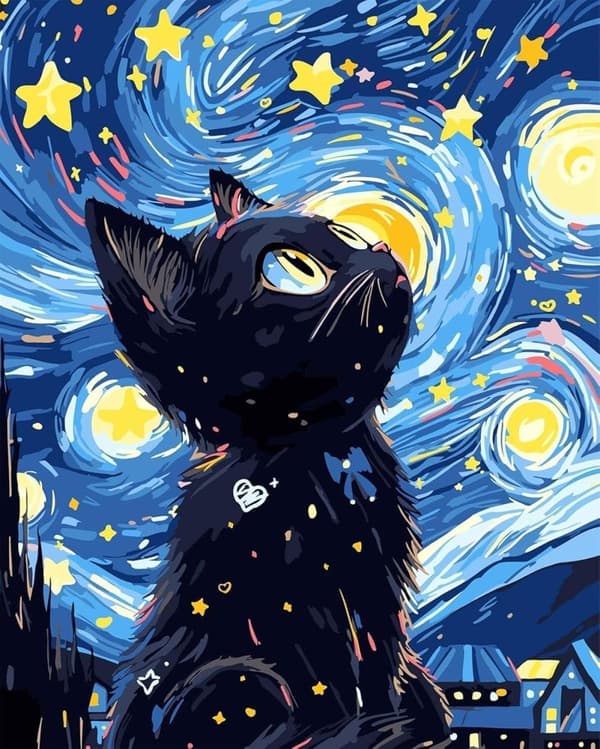 Bomclap Kattpyssel 5D Diamond Painting - Full Drill DIY Kit för Vuxna & Kattsamlare