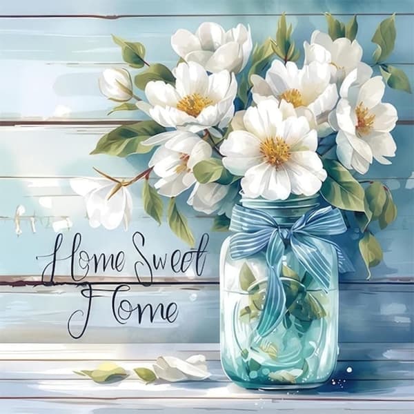 Bomclap Flower Diamond Art Kits för Vuxna – Blomma Vuxendiamantmålning. DIY Hemdekokit till Vaktdekor (14x14 tum)