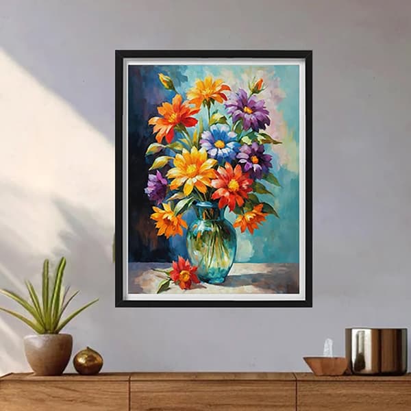 Bomclap Blommor Vasmotiv Diamond Painting - 5D Full Drill Pysselsättning & Konstverk 30x40 cm