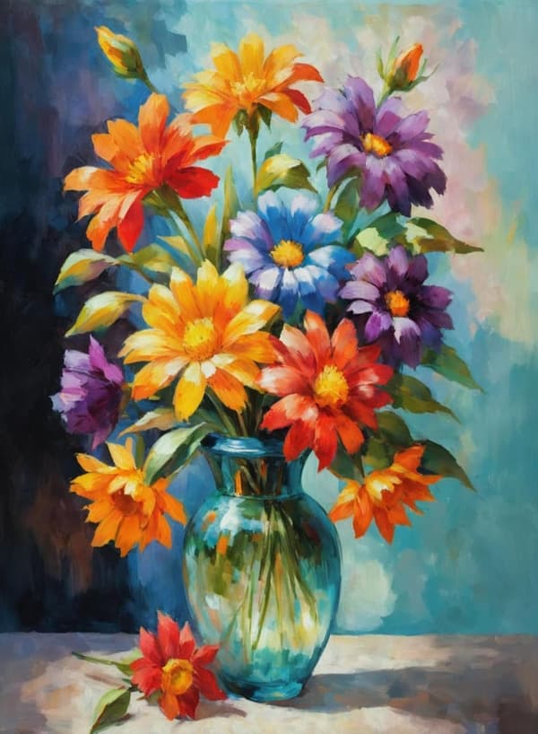 Bomclap Blommor Vasmotiv Diamond Painting - 5D Full Drill Pysselsättning & Konstverk 30x40 cm