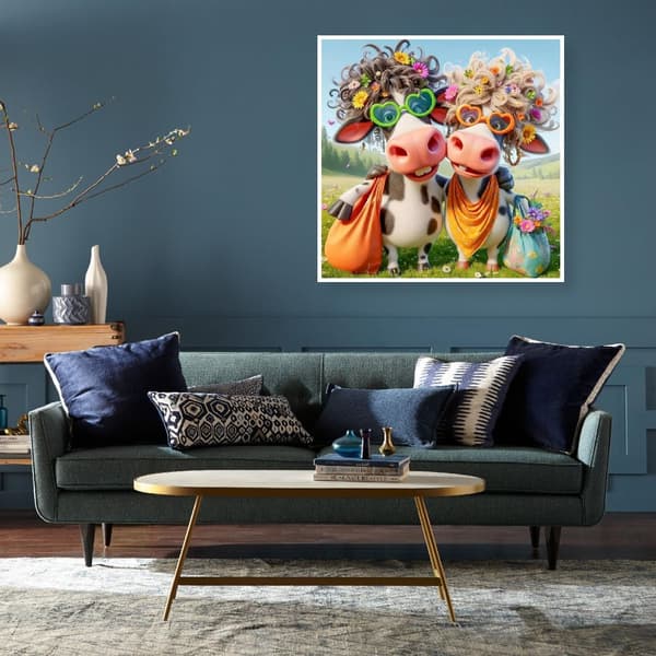 Bomclap Diamond Painting – Sötmaffiga Kreativa Koar i Blommande Äng DIY 5D Diamantmålning för Vuxna & Nybörjare, 30x30cm