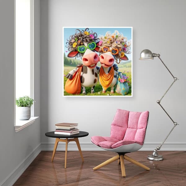 Bomclap Diamond Painting – Sötmaffiga Kreativa Koar i Blommande Äng DIY 5D Diamantmålning för Vuxna & Nybörjare, 30x30cm