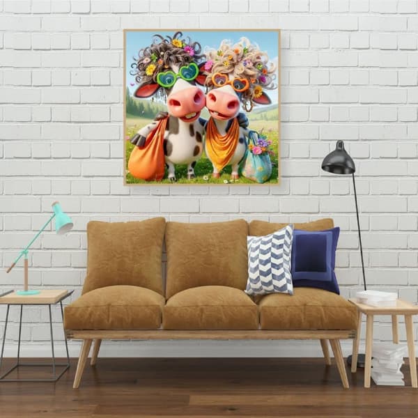 Bomclap Diamond Painting – Sötmaffiga Kreativa Koar i Blommande Äng DIY 5D Diamantmålning för Vuxna & Nybörjare, 30x30cm