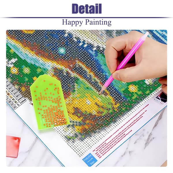 Bomclap Diamond Painting – Mystiska Svart - och Vitvargar under Måne och Stjärnor DIY 5D Diamantmålning för Vuxna & Nybörjare, 30x30cm