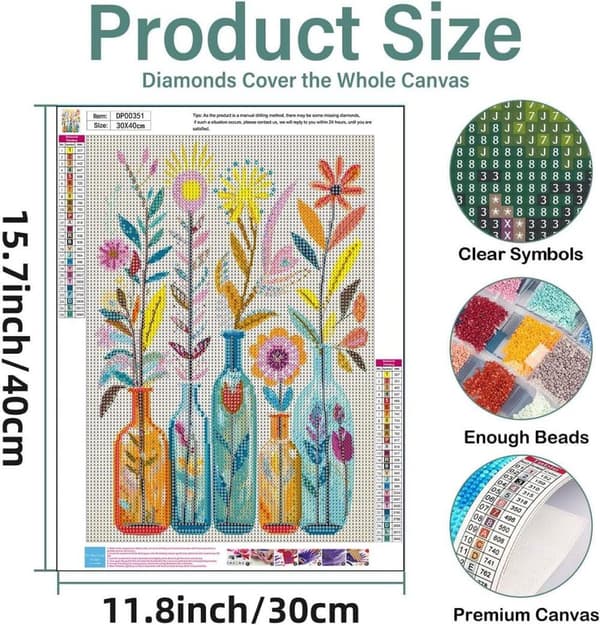 Bomclap Blomstermotiv 5D Diamond Painting - Full Drill DIY Kit för Heminredning & Present