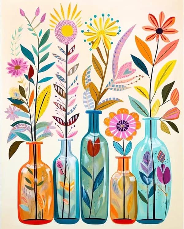 Bomclap Blomstermotiv 5D Diamond Painting - Full Drill DIY Kit för Heminredning & Present
