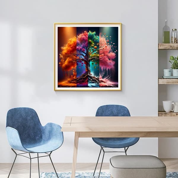 Bomclap Diamond Painting – Färgsprakande Fyr säsongs Träd DIY 5D Diamantmålning för Vuxna & Nybörjare, 30x30cm