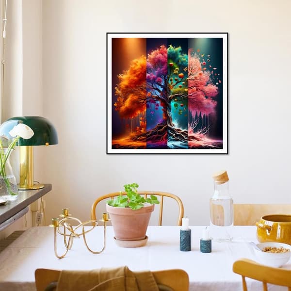 Bomclap Diamond Painting – Färgsprakande Fyr säsongs Träd DIY 5D Diamantmålning för Vuxna & Nybörjare, 30x30cm
