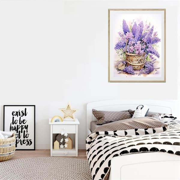 Bomclap Lavendelblommor 5D Diamond Painting - Full Drill DIY Kit i Lila Toner 30x40 cm