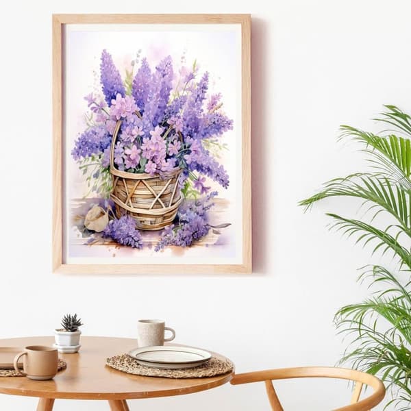 Bomclap Lavendelblommor 5D Diamond Painting - Full Drill DIY Kit i Lila Toner 30x40 cm