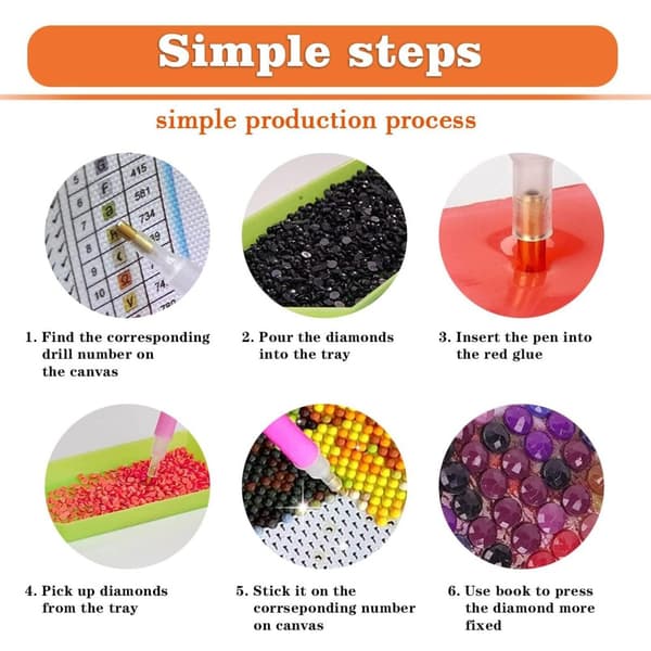 Bomclap Diamond Art Kits för Vuxna – Katt Diamantmålning för Beginners. DIY 5D Full Drill Rund Diamantkonst till Hemdekor & Gåva (14x14 tum)