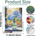 Pikkukuva 5 / 7: Bomclap Blue Hortensia 5D Diamond Art Kit - Täysi pora-auto aloittelijoille ja askartelukeräilijöille