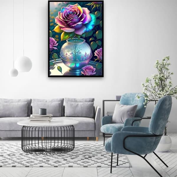 Bomclap Rosmotiv 5D Diamond Painting - Full Drill DIY Kit i Romantisk Stil 30x40 cm