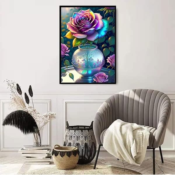 Bomclap Rosmotiv 5D Diamond Painting - Full Drill DIY Kit i Romantisk Stil 30x40 cm