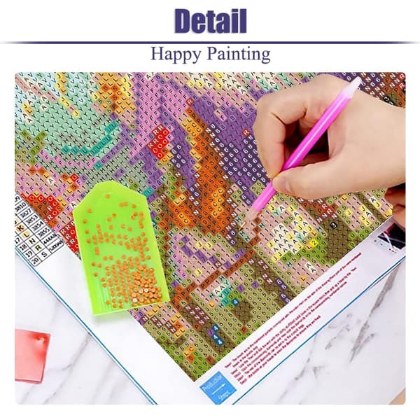 Bomclap Diamond Painting – Färgstark Koko i Blommande Trädgård DIY 5D Diamantmålning för Vuxna & Nybörjare, 30x30cm