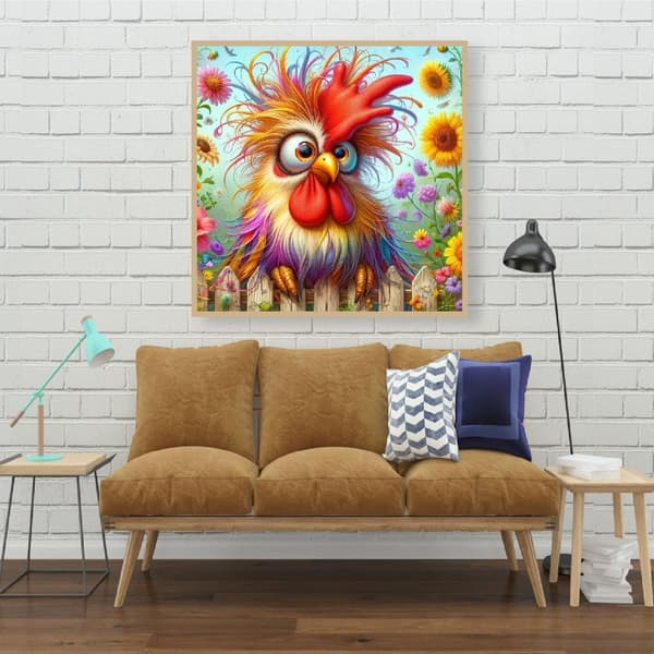 Bomclap Diamond Painting – Färgstark Koko i Blommande Trädgård DIY 5D Diamantmålning för Vuxna & Nybörjare, 30x30cm