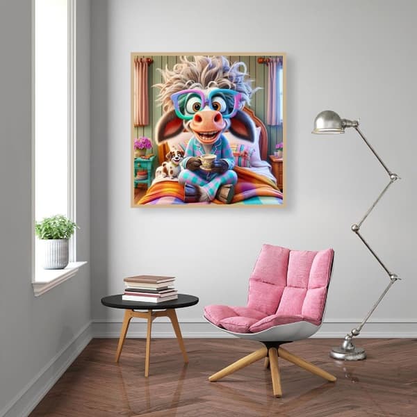 Bomclap Diamond Painting – Söt och Ljudig Djur i Morgonmys DIY 5D Diamantmålning för Vuxna & Nybörjare, 30x30cm